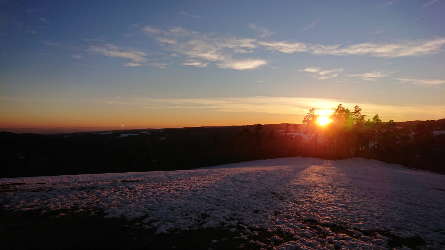 herrlicher Sonnenuntergang nach der Tagung in Höchenschwand